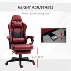 Fauteuil de jeu et de bureau style course avec hauteur réglable, dossier inclinable et support lombaire