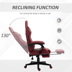 Fauteuil de jeu et de bureau style course avec hauteur réglable, dossier inclinable et support lombaire