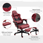 Fauteuil de jeu et de bureau style course avec hauteur réglable, dossier inclinable et support lombaire