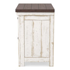 Ensemble de chambre à coucher 4 pièces White Pine avec port USB (lit, commode, miroir et table de chevet)