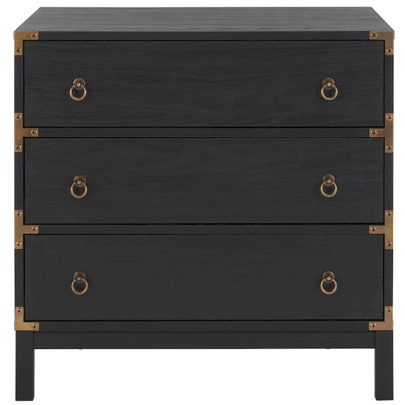 Commode à 3 tiroirs avec quincaillerie dorée