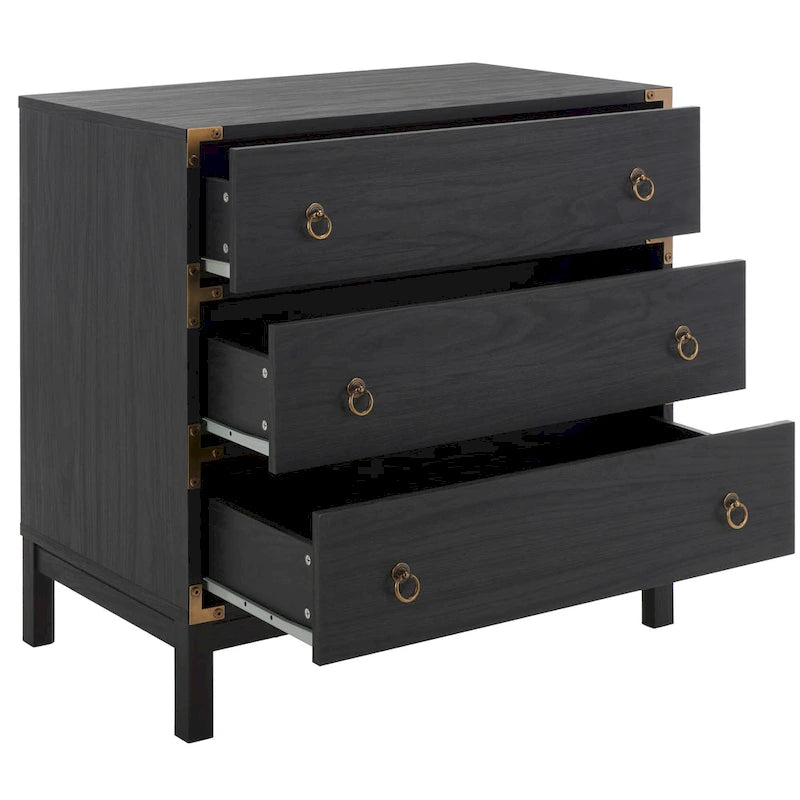 Commode à 3 tiroirs avec quincaillerie dorée