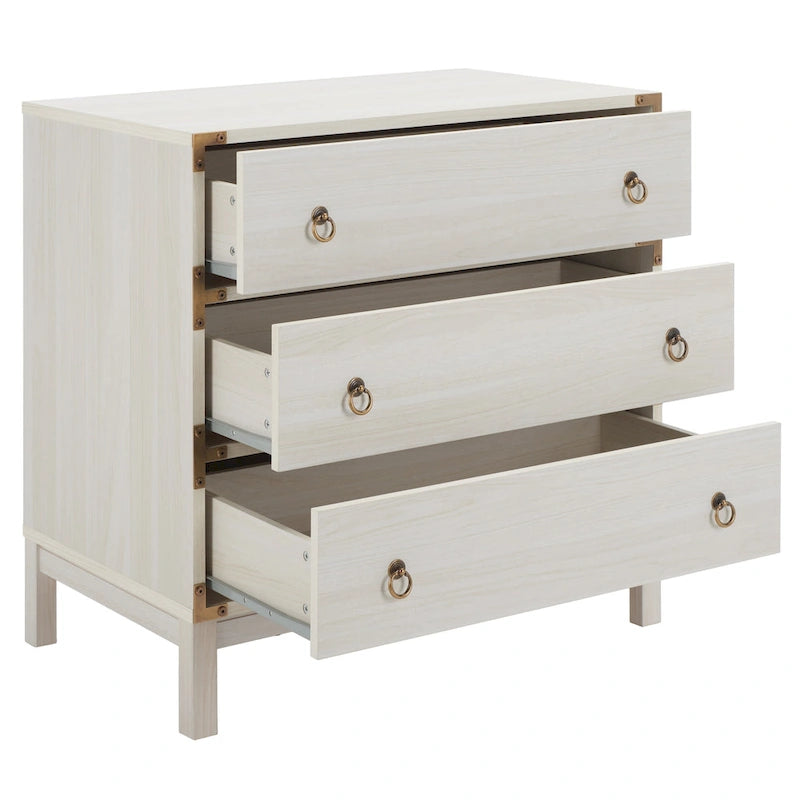 Commode à 3 tiroirs avec quincaillerie dorée