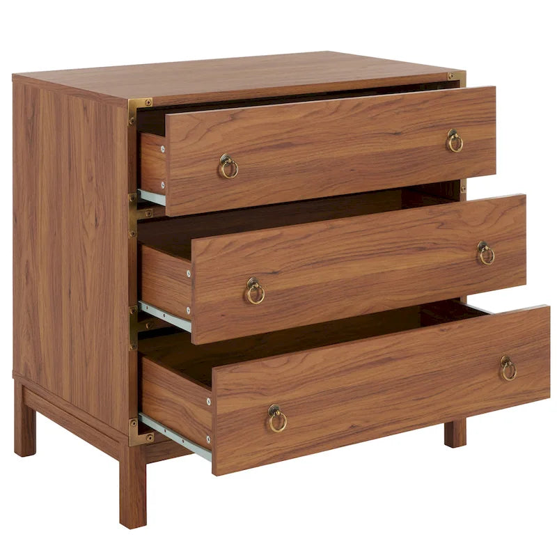 Commode à 3 tiroirs avec quincaillerie dorée