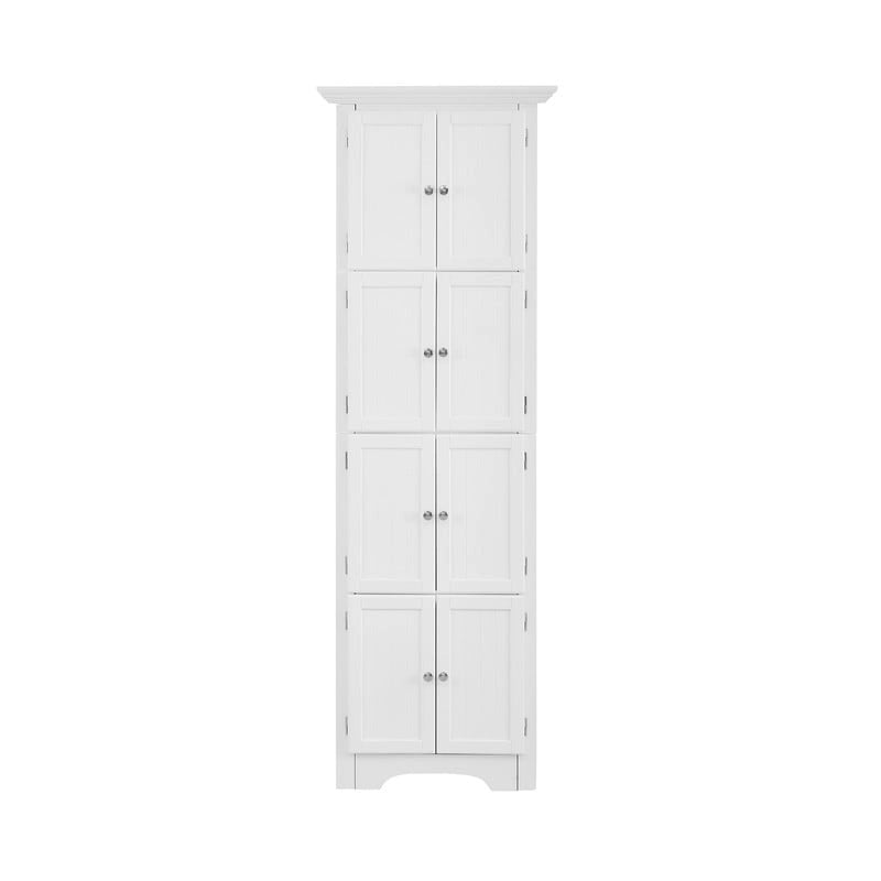 Meuble d'angle de rangement haut avec 8 portes et 4 étagères