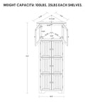 Meuble d'angle de rangement haut avec 8 portes et 4 étagères