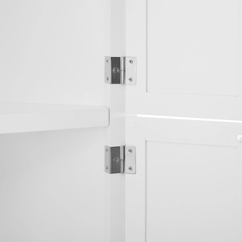 Meuble d'angle de rangement haut avec 8 portes et 4 étagères