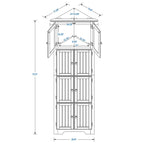 Meuble d'angle de rangement haut avec 8 portes et 4 étagères