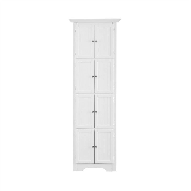 Meuble d'angle de rangement haut avec 8 portes et 4 étagères