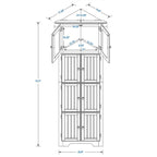 Meuble d'angle de rangement haut avec 8 portes et 4 étagères