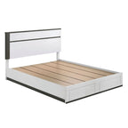 Lit plateforme moderne blanc à 2 tiroirs