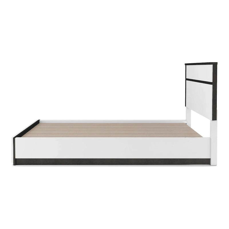 Lit plateforme moderne blanc à 2 tiroirs