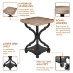 Lot de 2 tables d'appoint rustiques style ferme avec plateau amovible