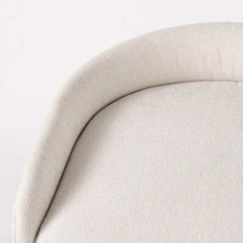 Tabouret de comptoir en tissu crème avec structure en métal doré