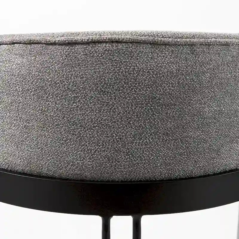 Tabouret de comptoir en tissu crème avec structure en métal doré