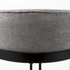Tabouret de comptoir en tissu crème avec structure en métal doré