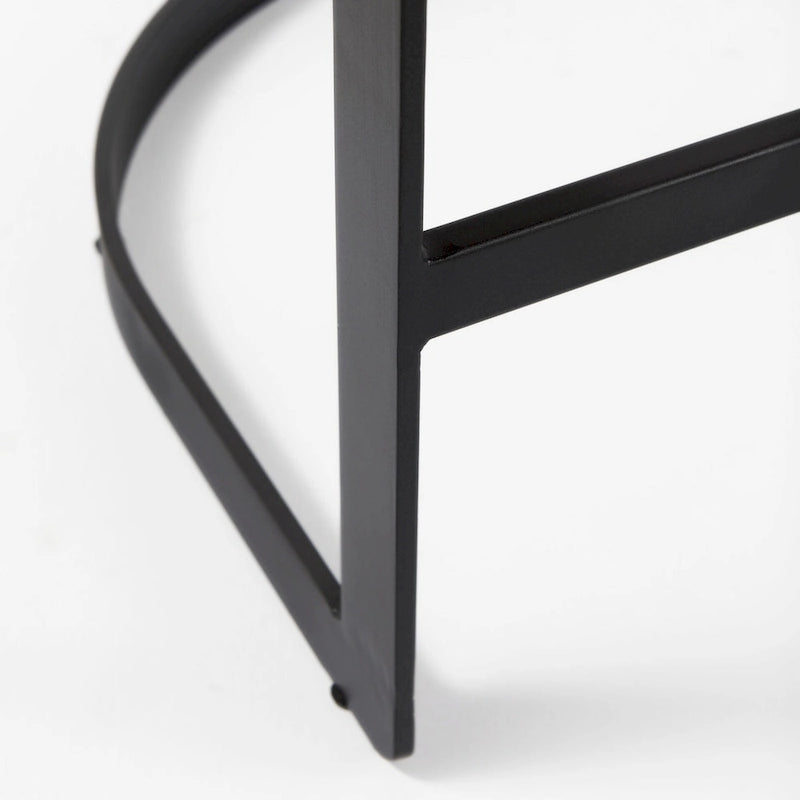 Tabouret de comptoir en tissu crème avec structure en métal doré