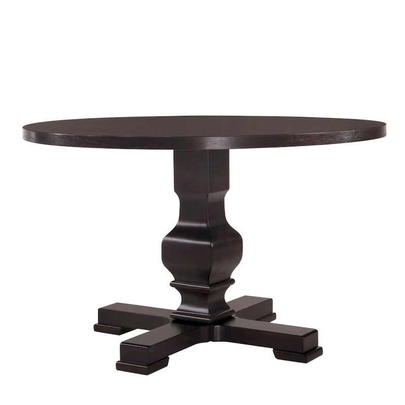 Table de salle à manger à piédestal ronde en bois de 47 pouces