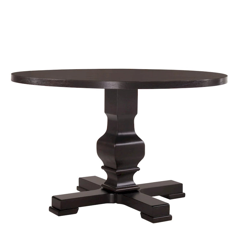 Table de salle à manger à piédestal ronde en bois de 47 pouces