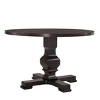 Table de salle à manger à piédestal ronde en bois de 47 pouces