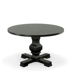 Table de salle à manger à piédestal ronde en bois de 47 pouces