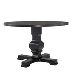 Table de salle à manger à piédestal ronde en bois de 47 pouces