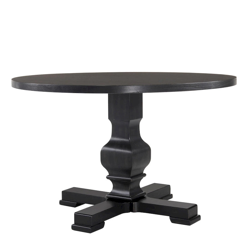 Table de salle à manger à piédestal ronde en bois de 47 pouces