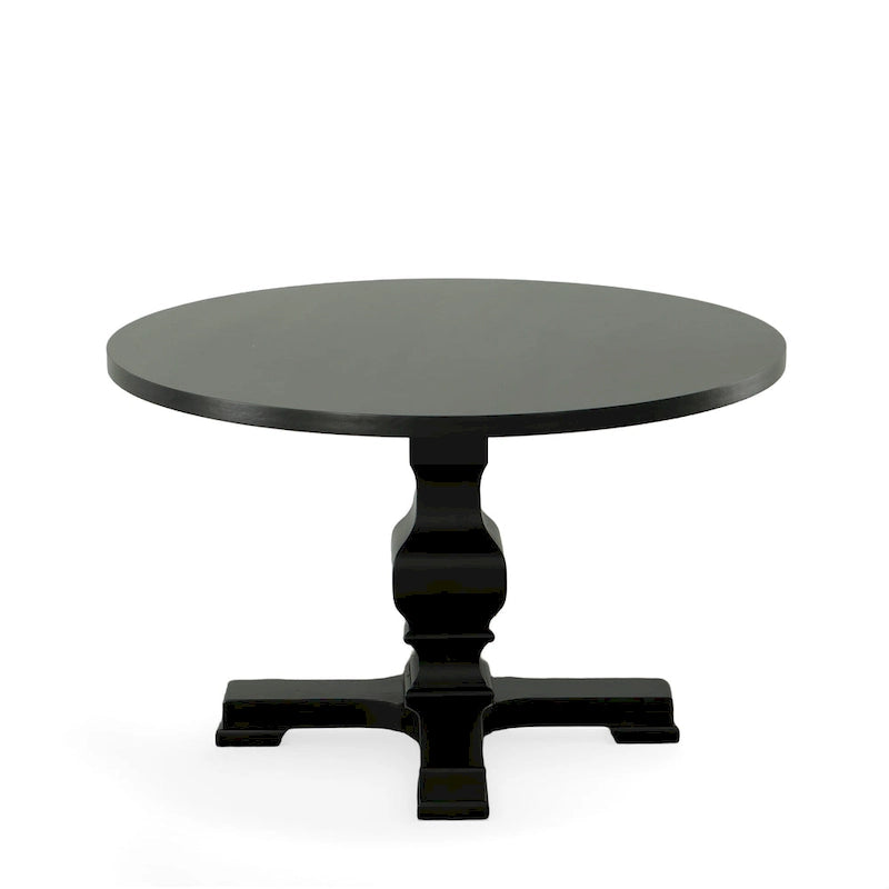 Table de salle à manger à piédestal ronde en bois de 47 pouces
