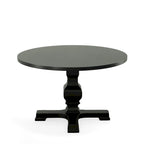 Table de salle à manger à piédestal ronde en bois de 47 pouces