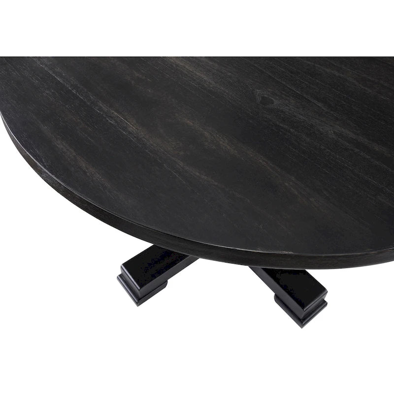 Table de salle à manger à piédestal ronde en bois de 47 pouces