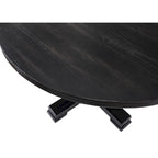 Table de salle à manger à piédestal ronde en bois de 47 pouces