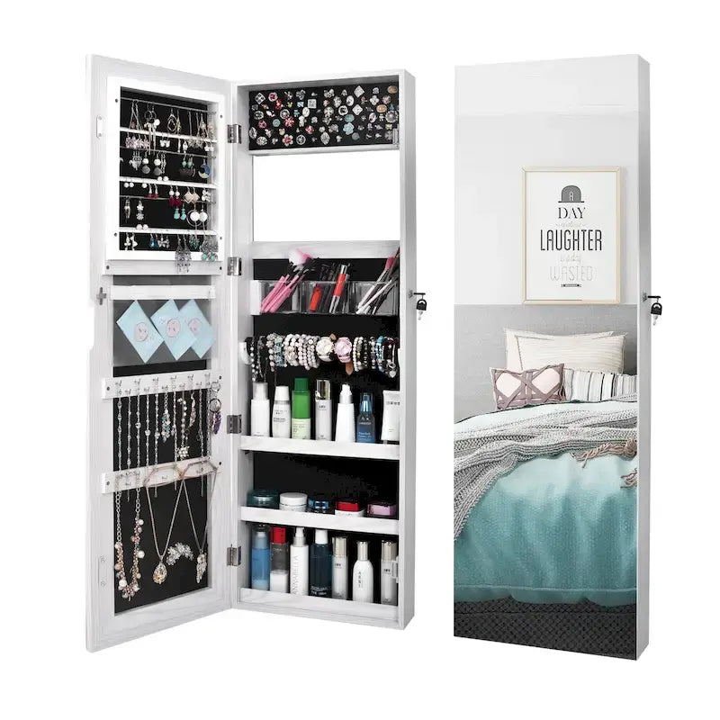 Armoire à bijoux avec miroir pleine longueur