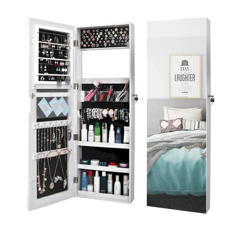 Armoire à bijoux avec miroir pleine longueur