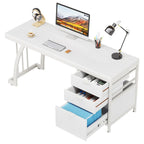 Bureau informatique de 59 pouces avec 3 tiroirs réversibles