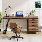 Bureau informatique de 59 pouces avec 3 tiroirs réversibles