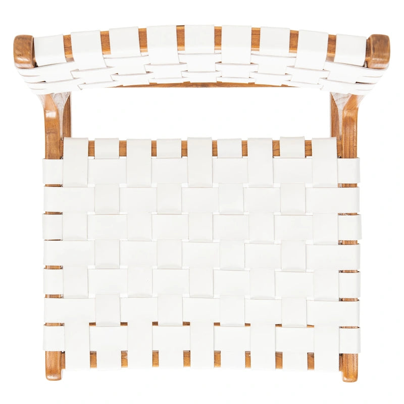 Chaises de salle à manger en cuir tressé avec cadre en bois – Lot de 2