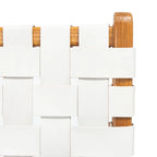 Chaises de salle à manger en cuir tressé avec cadre en bois – Lot de 2