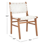 Chaises de salle à manger en cuir tressé avec cadre en bois – Lot de 2