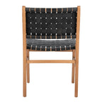 Chaises de salle à manger en cuir tressé avec cadre en bois – Lot de 2