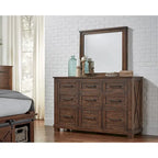 Ensemble de chambre à coucher 5 pièces en bois massif avec rangements