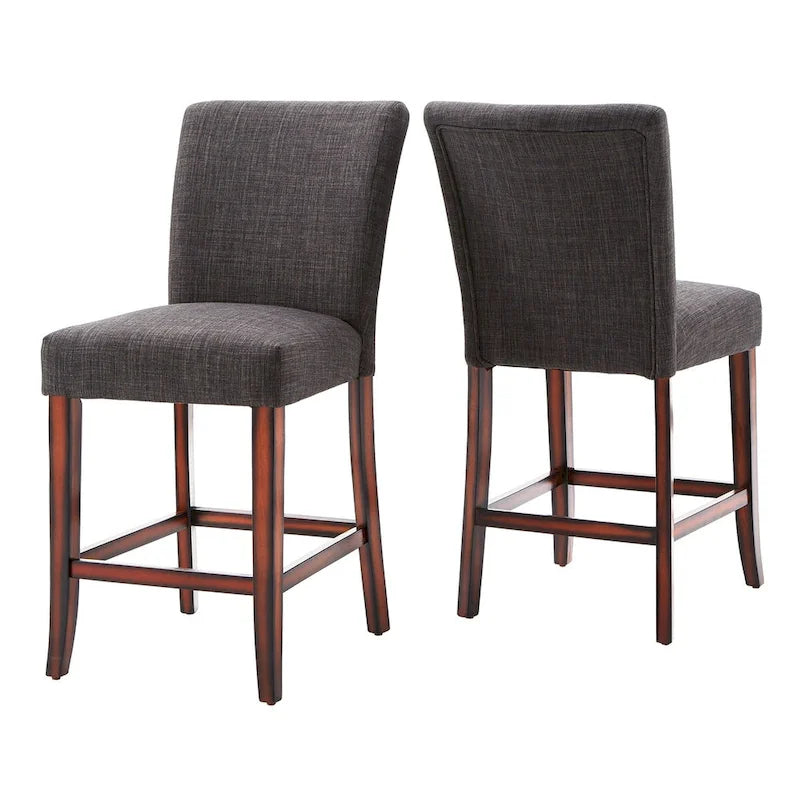 Tabourets de bar hauts à dossier haut Parson Classic en lin (lot de 2)