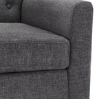 Fauteuil d'appoint en lin de style Mid-Century Modern avec dossier capitonné