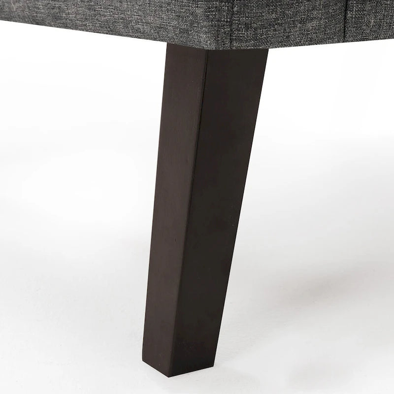 Fauteuil d'appoint en lin de style Mid-Century Modern avec dossier capitonné