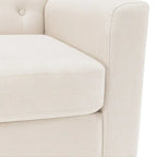 Fauteuil d'appoint en lin de style Mid-Century Modern avec dossier capitonné