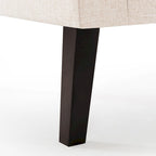 Fauteuil d'appoint en lin de style Mid-Century Modern avec dossier capitonné