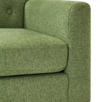 Fauteuil d'appoint en lin de style Mid-Century Modern avec dossier capitonné
