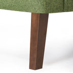 Fauteuil d'appoint en lin de style Mid-Century Modern avec dossier capitonné
