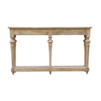 Console traditionnelle de 60 pouces avec étagère inférieure, bois de manguier