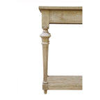 Console traditionnelle de 60 pouces avec étagère inférieure, bois de manguier
