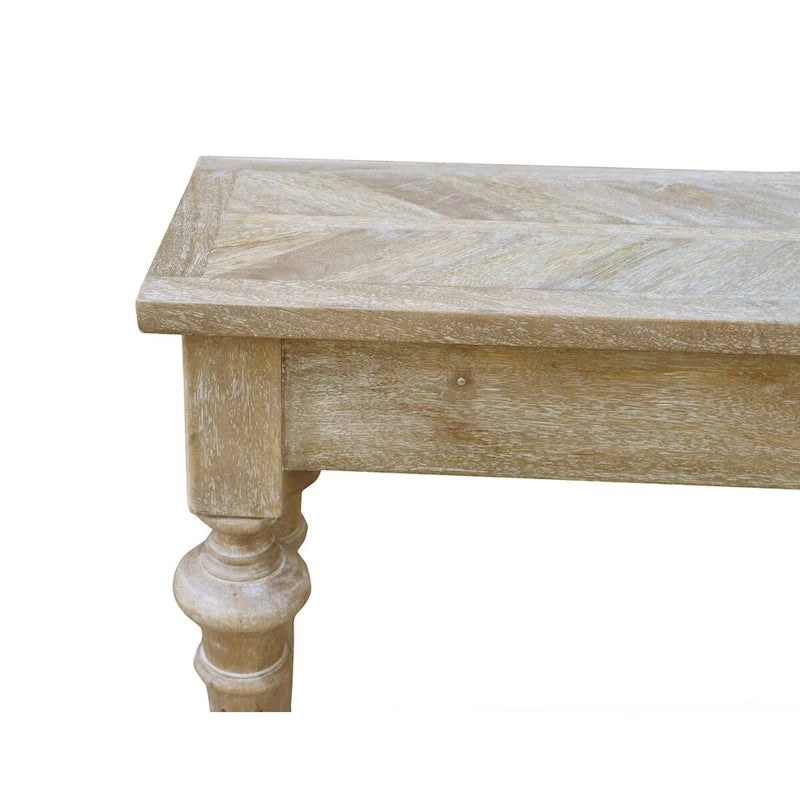Console traditionnelle de 60 pouces avec étagère inférieure, bois de manguier